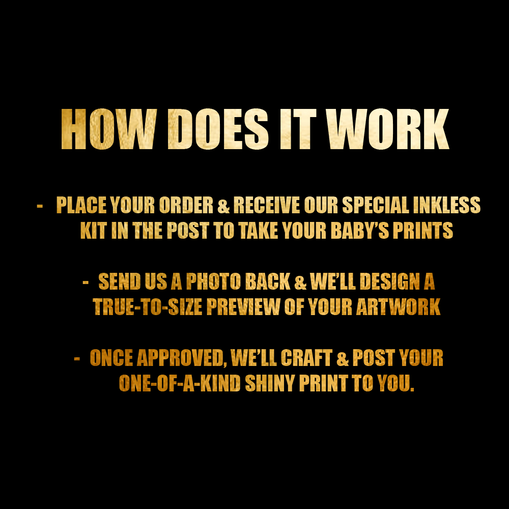 Instructions for a product process on a black background with yellow text.