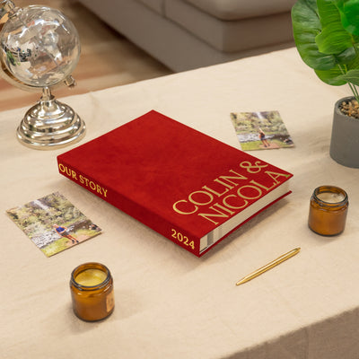 Large Red Velvet Photo Album