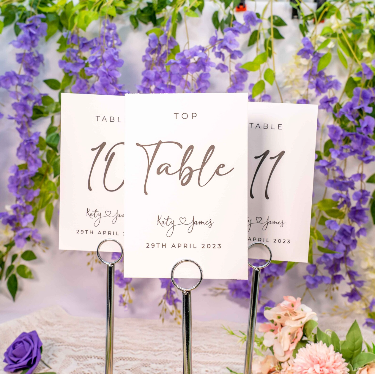 Table Number Cards