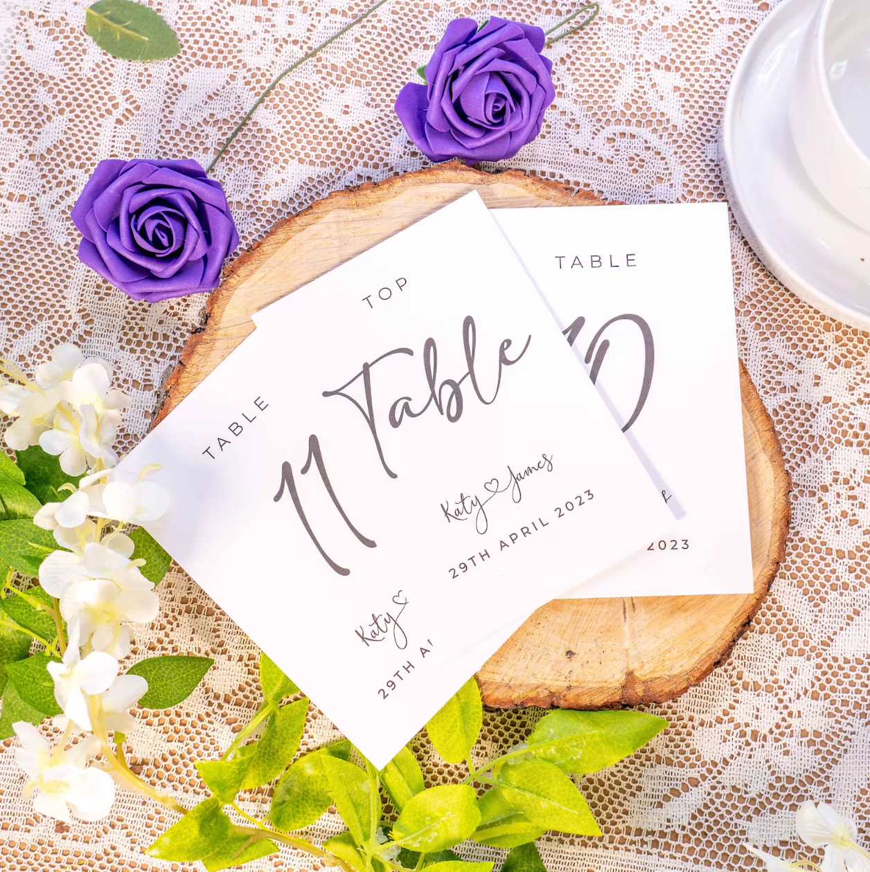 Table Number Cards