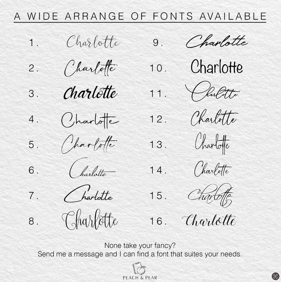 Table Place Cards, Settings Cards