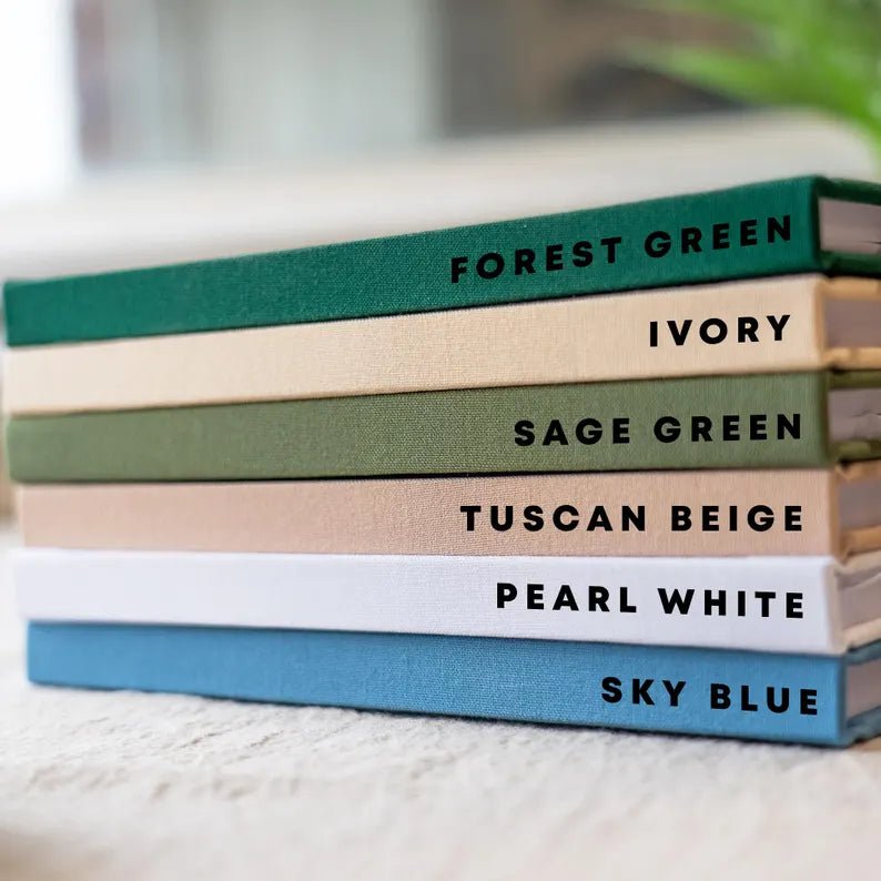 Modern wedding guest book with minimalist design and thick quality pages