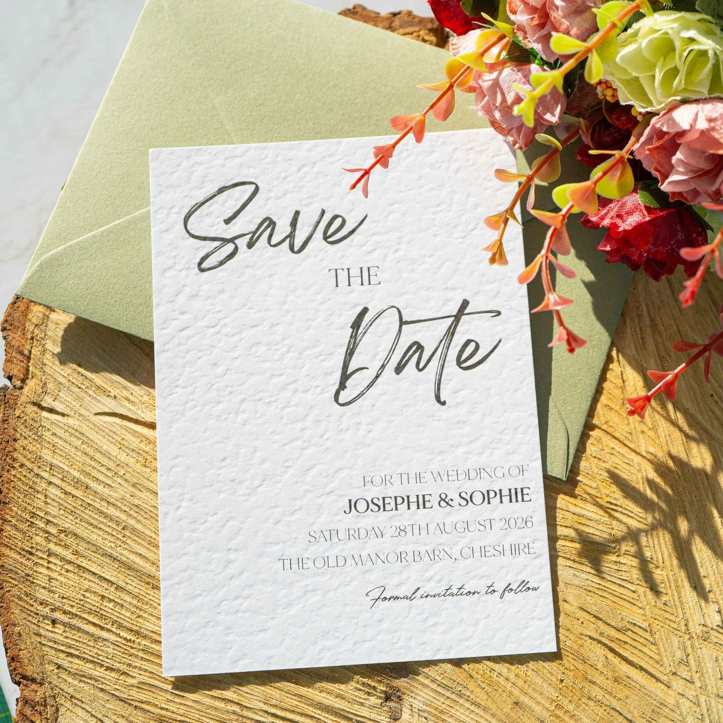 Hammered Textured Save The Date, Premium Quality Wedding Invite