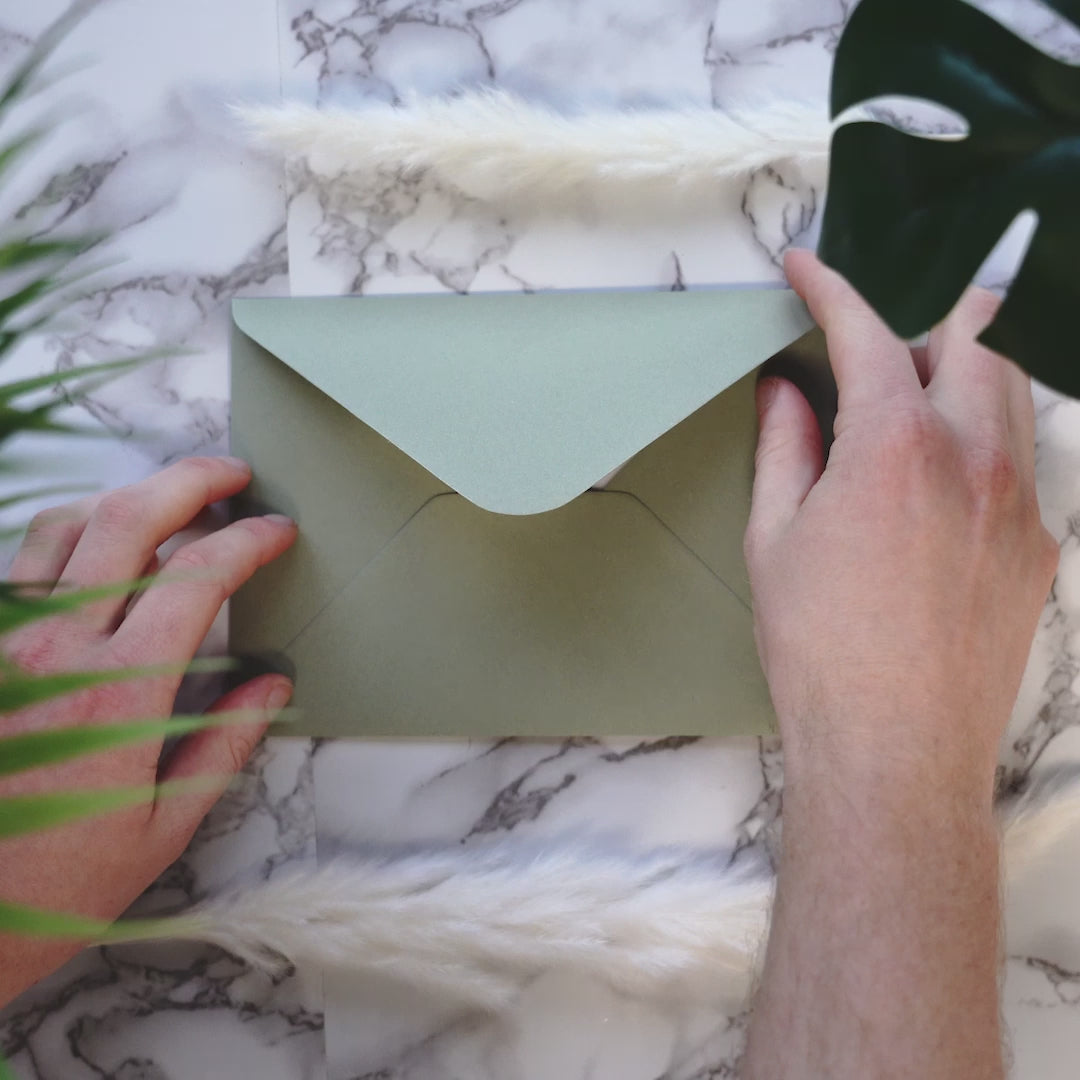Load video: Premium Wedding Invitations, Eucalyptus Gatefold Wedding Invitations, Eucalyptus Folded Wedding Invitations, Invitations Wedding Timeline