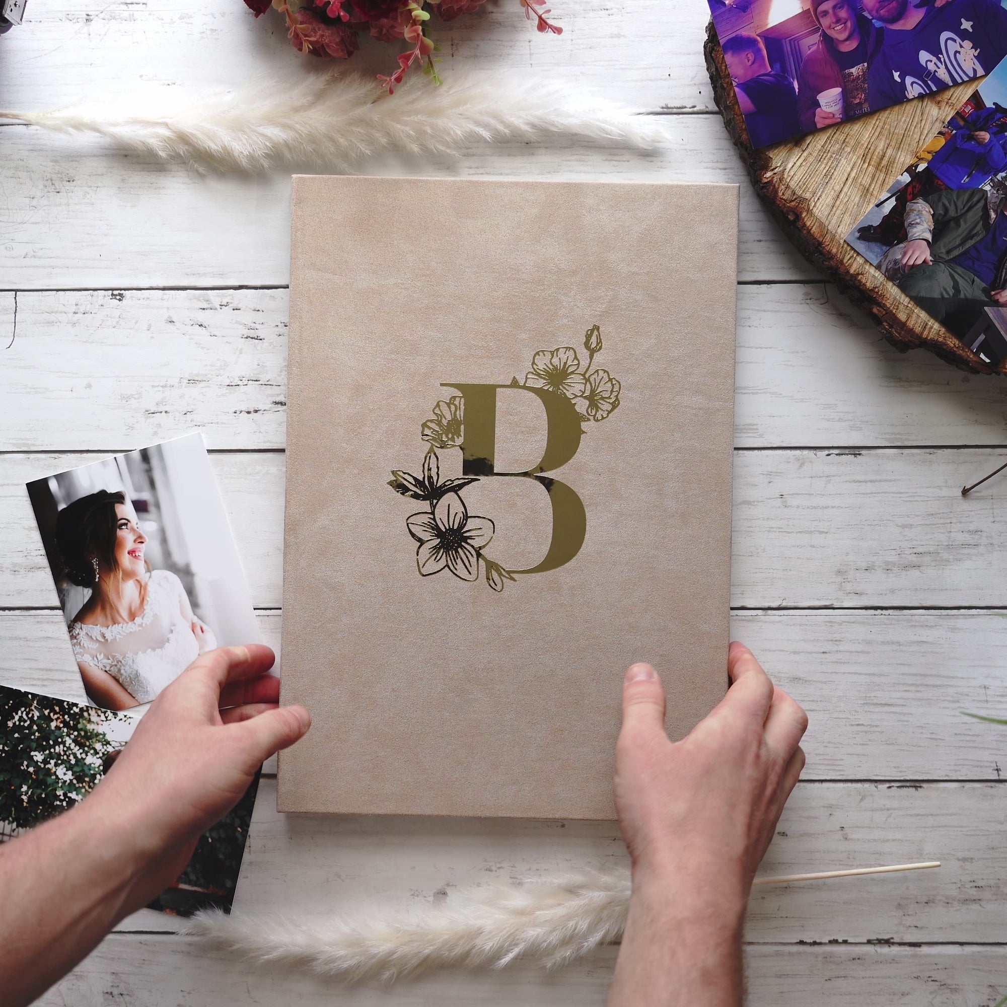 Load video: Botanical Initials Velvet Photo Album