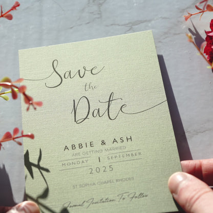 Moss Green Save The Date
