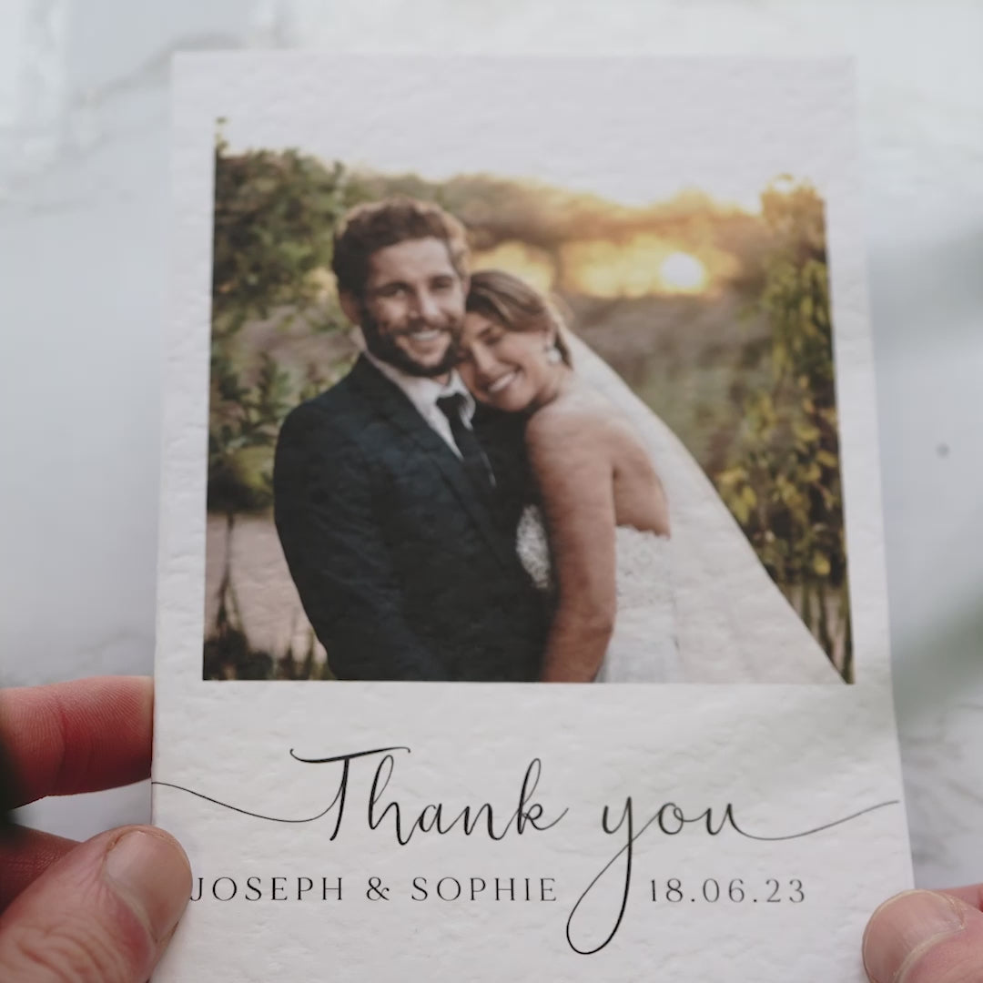 Load video: wedding thank you cards, photo thank you cards, wedding photo cards, personalized wedding thank you, custom thank you cards, elegant thank you cards, stylish wedding cards, beautiful wedding cards, unique wedding thank you, high-quality wedding cards, professional wedding thank you, printed thank you cards, wedding gratitude cards, wedding appreciation cards, love thank you cards, newlywed thank you cards, bride and groom thank you