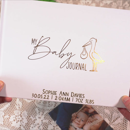 Personalised Baby Stork Journal Book