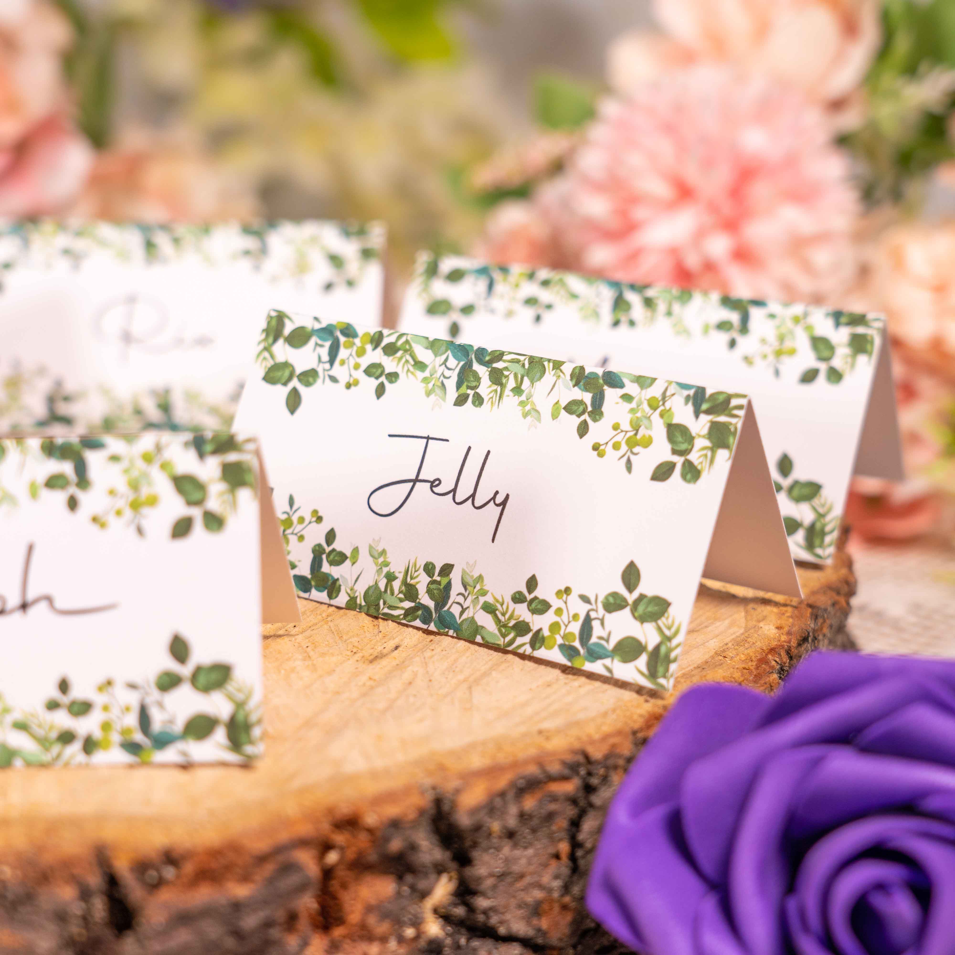 Greenery Name Place Cards