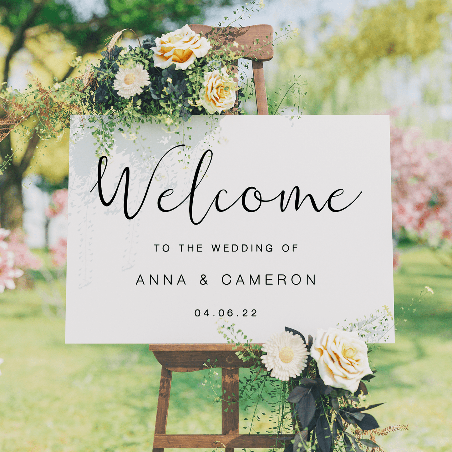 Wedding Welcome Sign | Modern Clean Design - PeachandPearstudio