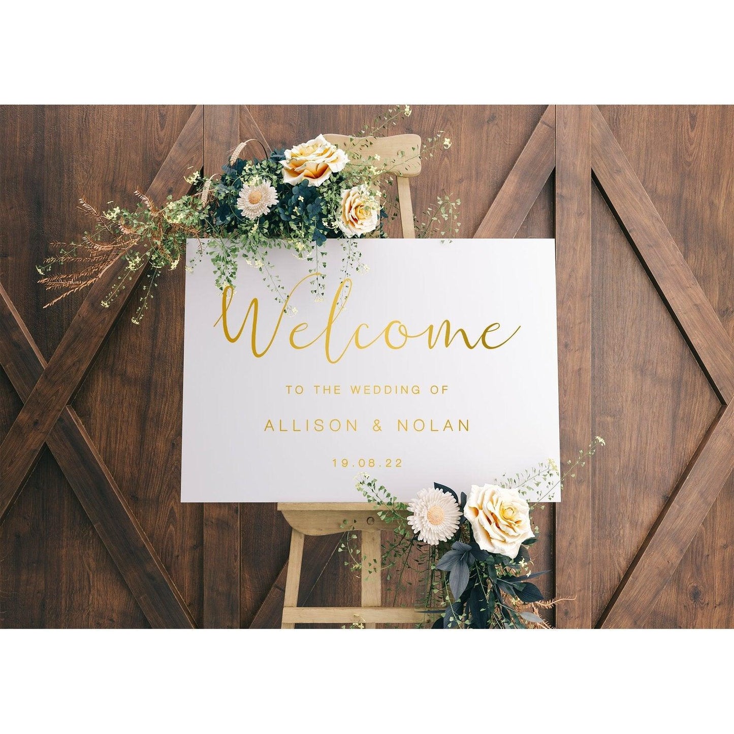 Wedding Welcome Sign | Modern Clean Design - PeachandPearstudio